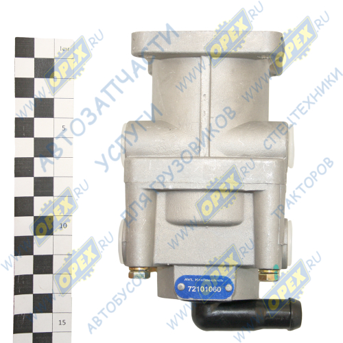 72101060 Кран главный тормозной Макс. рабочее давление: 10 bar Номинальный диаметр: 10 Опережение: 0.3 bar Выхлоп: Штуцер Вх DAF LCV (1970-2020), IVECO LCV (19 AVL Krafttechnik2